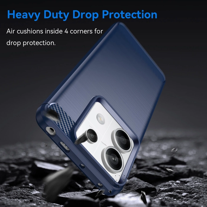 Coque Carbone pour Xiaomi Redmi Note 13 5G - bleue