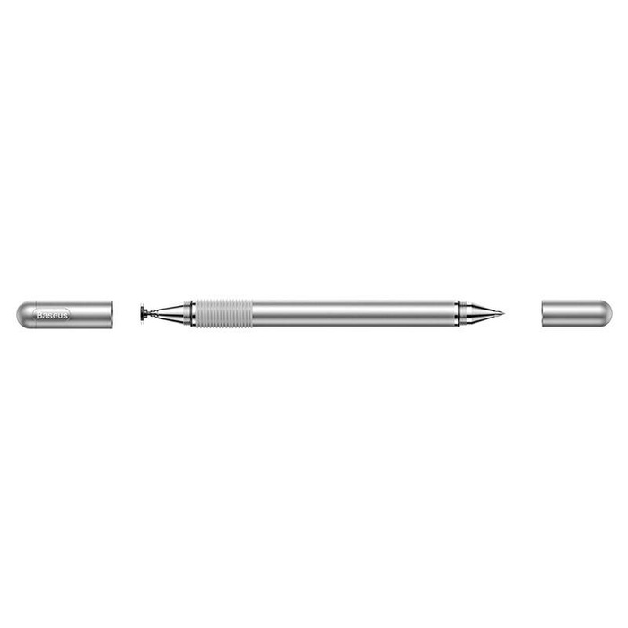 Baseus Golden Cudgel Double-sided Capacitive Stylus with Precision Disc and Gel Pen silver (ACPCL-0S)