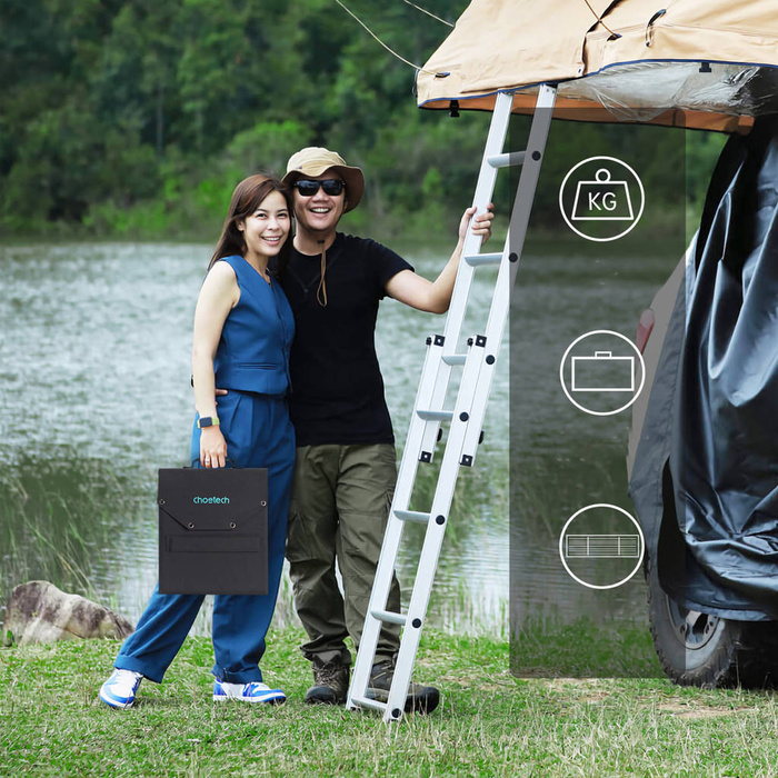 Choetech cargador solar 100W plegable 2x USB 1x USB C PD QC negro (SC009-V2)