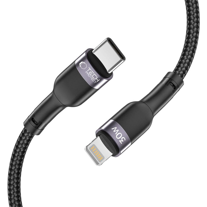 TECH-PROTECT ULTRABOOST LIGHTNING CABLE PD30W/3A 25CM NOIR