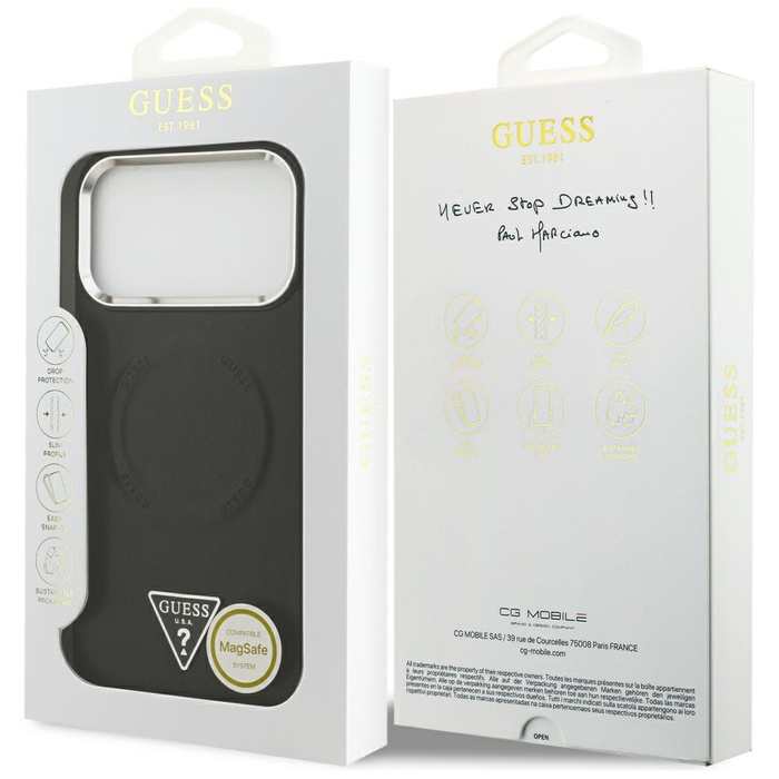 Etui Guess Triangle Logo MagSafe do      iPhone 17 Pro Max czarny