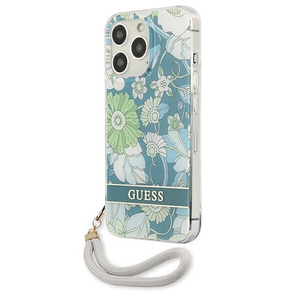 Case GUESS Apple iPhone 13 13 Pro Flower Strap Green Hardcase
