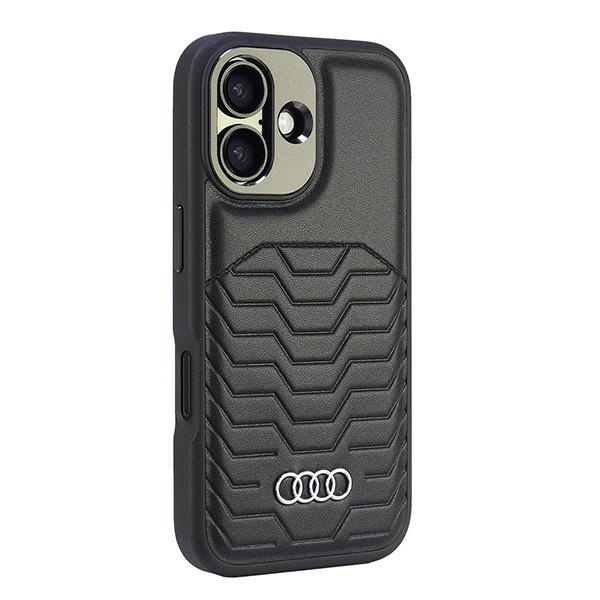 Audi Synthetic Leather MagSafe iPhone 16 6.1" czarny/black hardcase AU-TPUPCMIP16-GT/D3-BK
