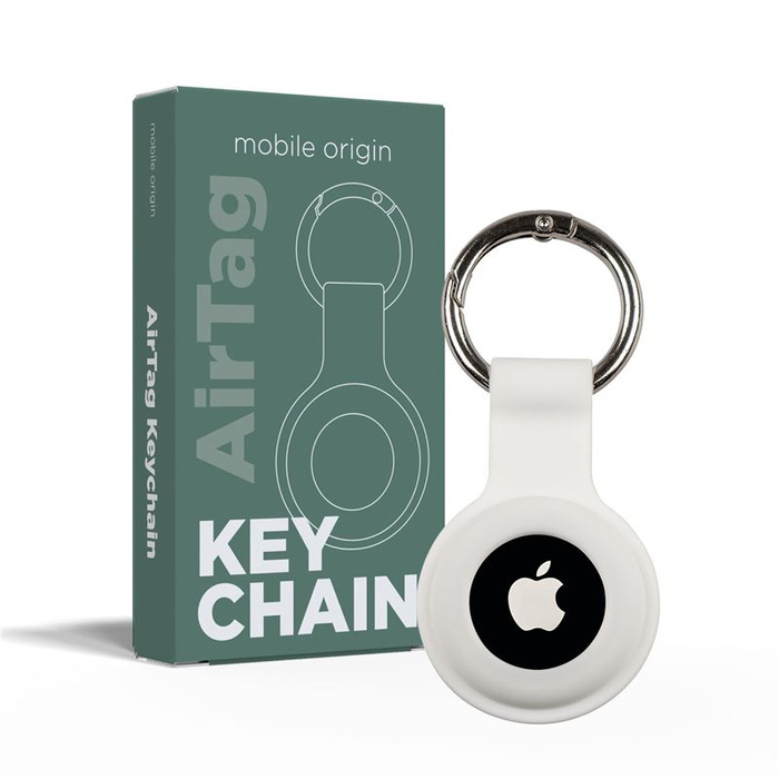 Mobile Origin AirTag KeyChain, white