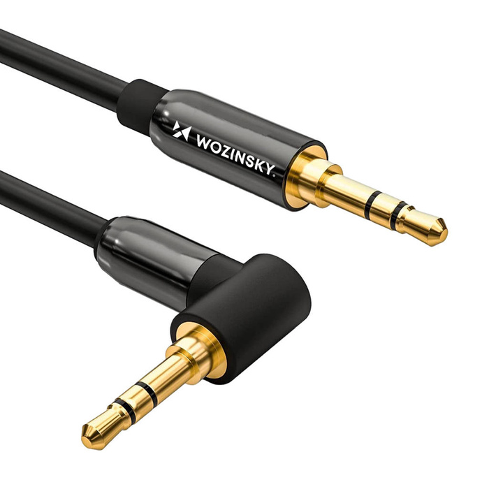 Wozinsky AUX-Kabel gewinkelt (männlich-männlich) Miniklinkenkabel 1,5m schwarz