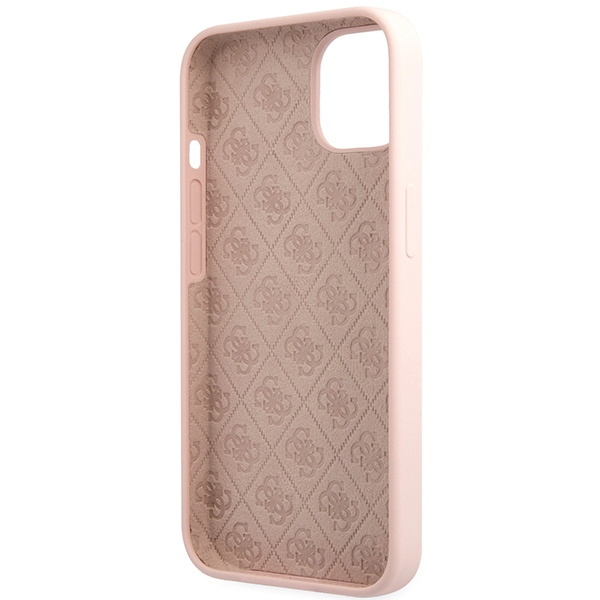 Guess GUHCP13MLSLMGLP iPhone 13 6,1" rosa chiaro/rosa durocase Silicone Script Gold Logo