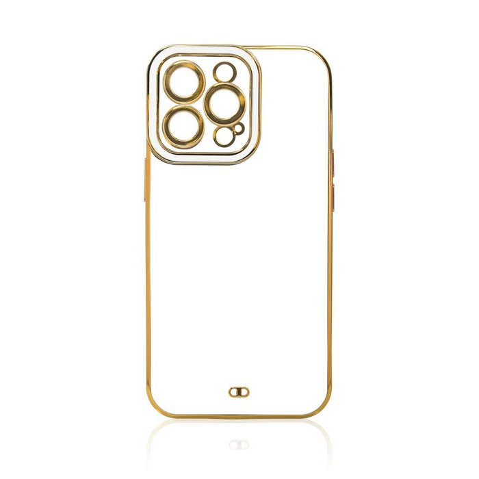 Housse Etui Fashion pour Xiaomi Redmi Note 11 Pro Gold Frame Gel Cover Blanc