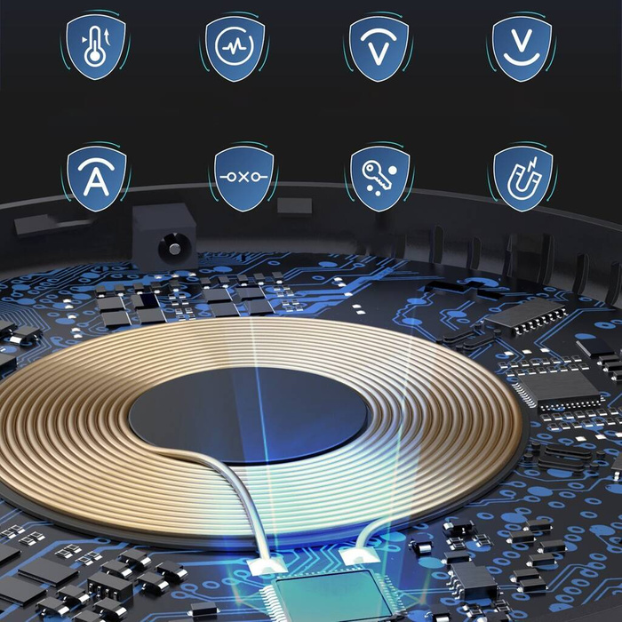 [APRÈS RETOUR] Chargeur à induction sous comptoir Choetech 10W + chargeur EU avec câble d'alimentation noir (T590-F)