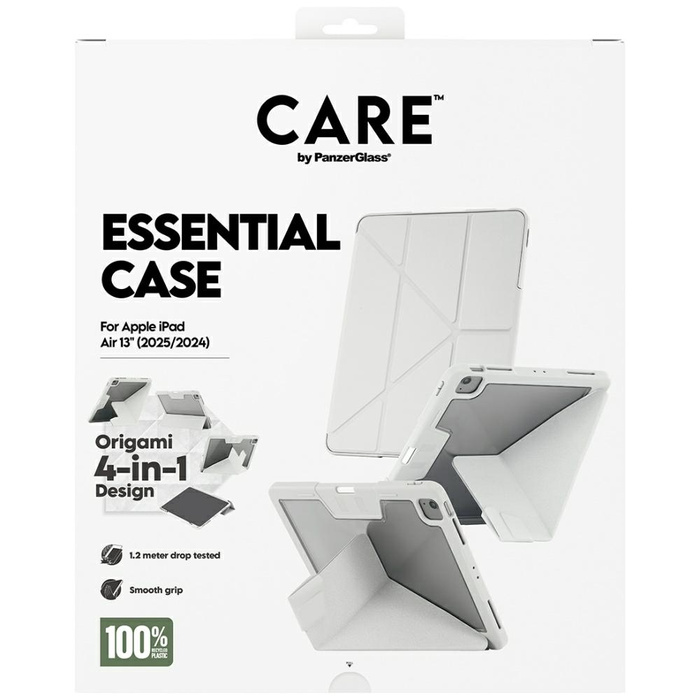 Etui Care by PanzerGlass Y fold do iPad  Air 13" (2024/2025) jasnoszary