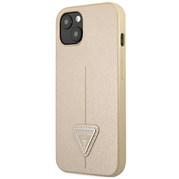 Guess GUHCP14SPSATLE iPhone 14 6.1" beige/beige hardcase SaffianoTriangle Logo