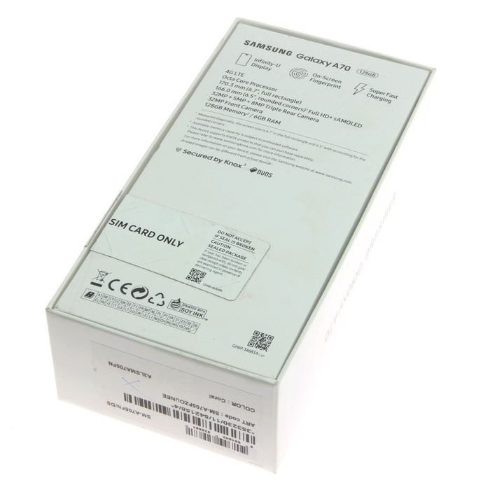 SAMSUNG Galaxy A70 Coral SM-A705/DS Originální pouzdro EU 2 Pin