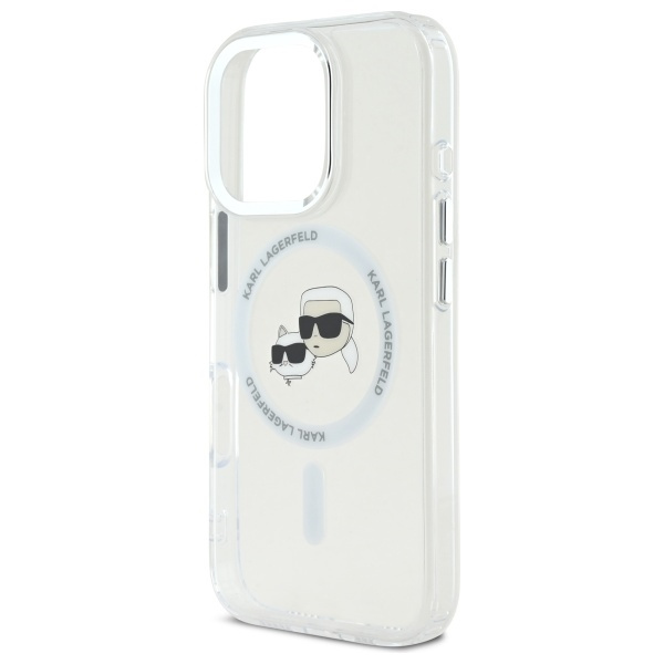 Karl Lagerfeld KLHMP16LHLSKCH iPhone Pro 6.3" biały/white hardcase IML Metal Karl&Choupette Head MagSafe