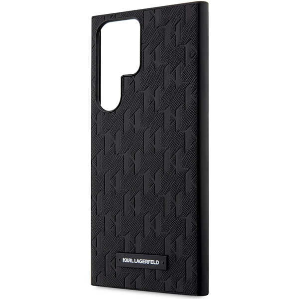 Funda Karl Lagerfeld KLHCS23LSAKLHPK S23 Ultra S918 durocase negro/negro Saffiano Mono Logotipo metálico Case