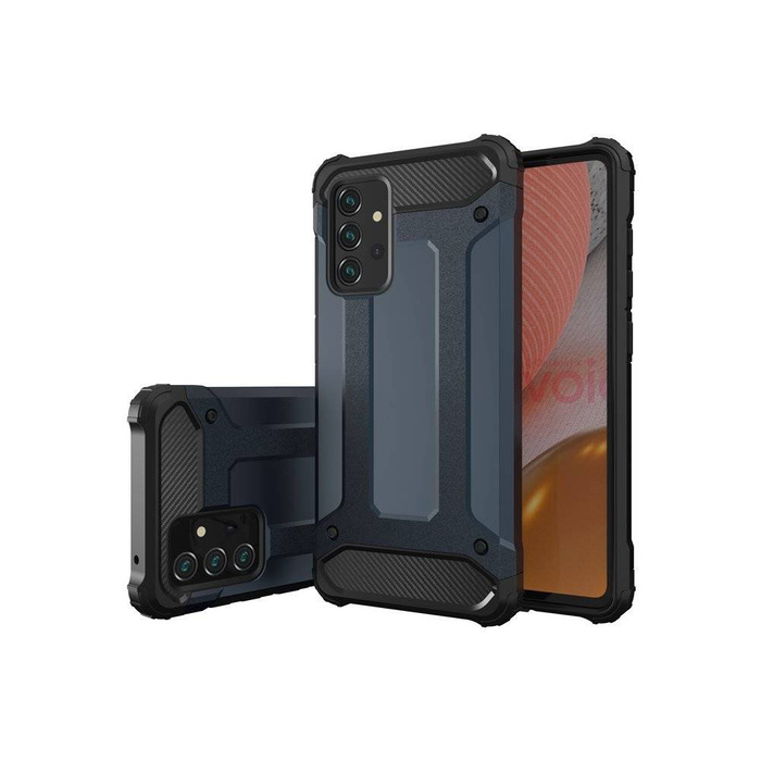 Hybrid Armor Case Cover robusta e resistente per Samsung Galaxy A72 4G argento
