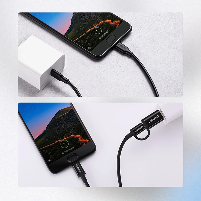 Ugreen kabel USB typu C pro nabíjení a přenos dat 3A 0,5m černý (US286)