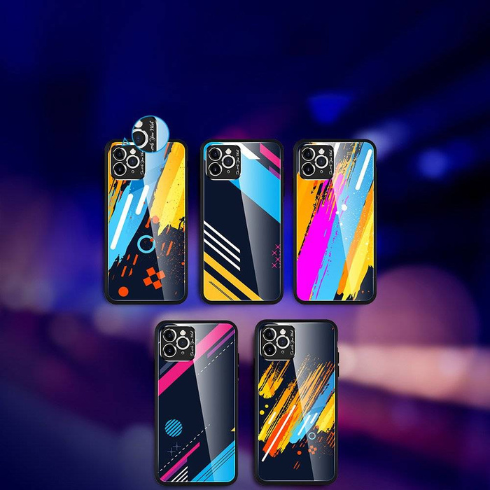 Barevné sklo Case pouzdro krycí překryv glasses tvrzené sklo s krytem fotoaparátu iPhone 11 Pro Max vzor 1