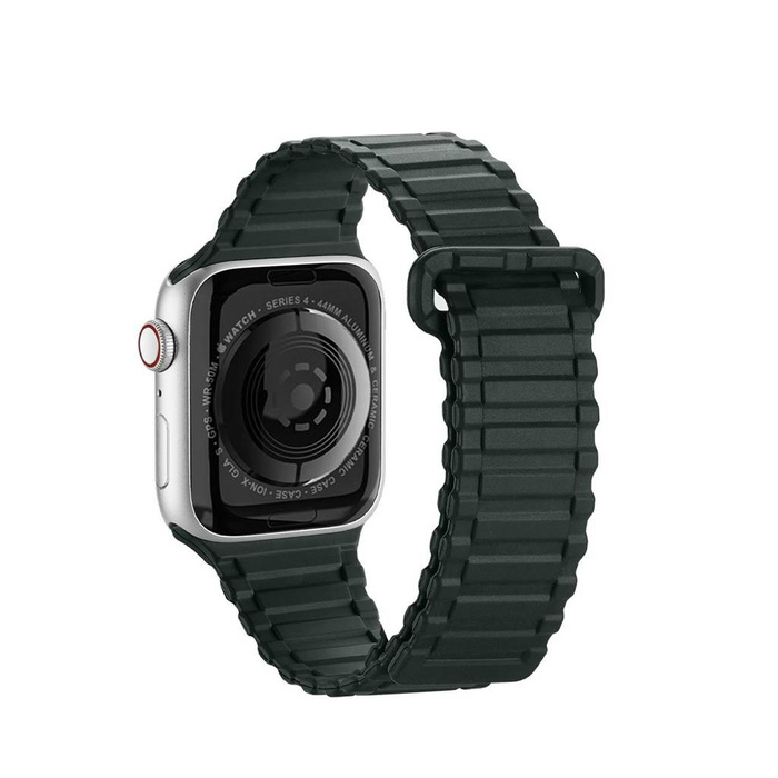 Řemínek Dux Ducis Strap (Armor Version) řemínek Apple Watch SE, 8, 7, 6, 5, 4, 3, 2, 1 (41, 40, 38 mm) silikonový magnetic náramek zelený