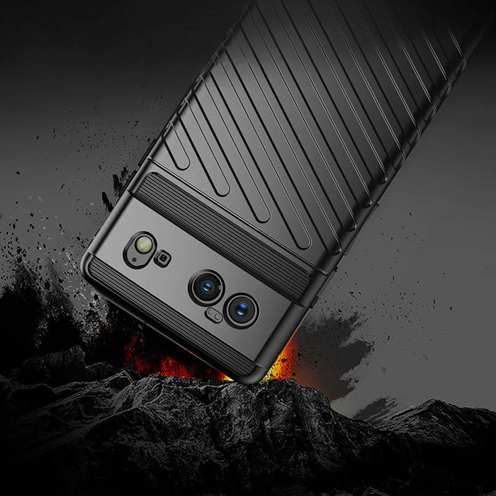 Custodia in TPU con custodia rigida e flessibile Thunder Case per Google Pixel 6 nera