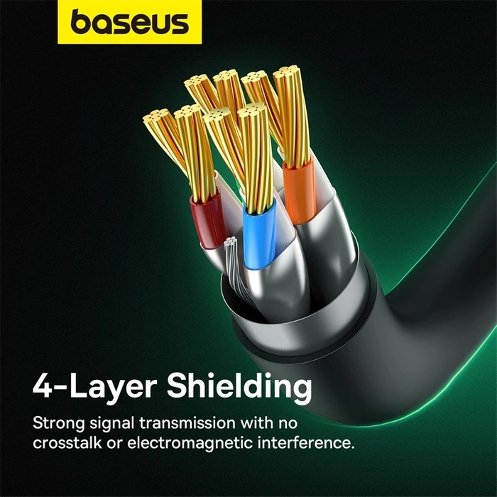 Kabel sieciowy kat. 8 Baseus Ethernet RJ45, 40Gbps, 1,5m (czarny)