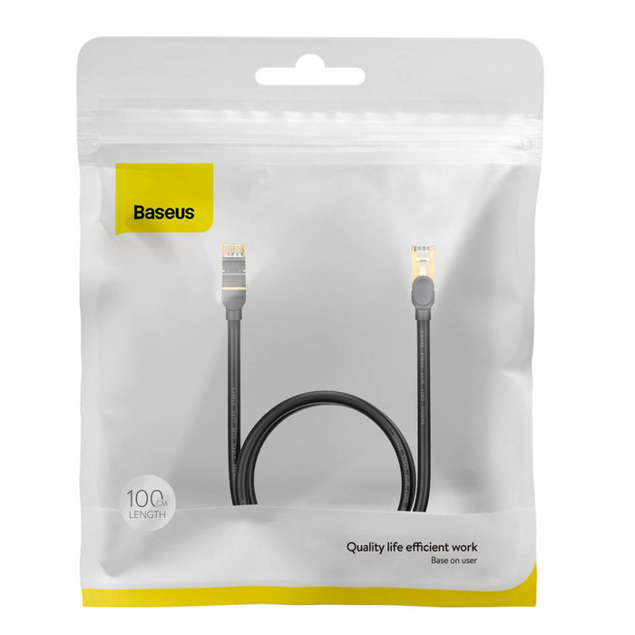 Baseus Speed Seven vysokorychlostní síťový kabel RJ45 10 Gbps 1 m černý (WKJS010101)