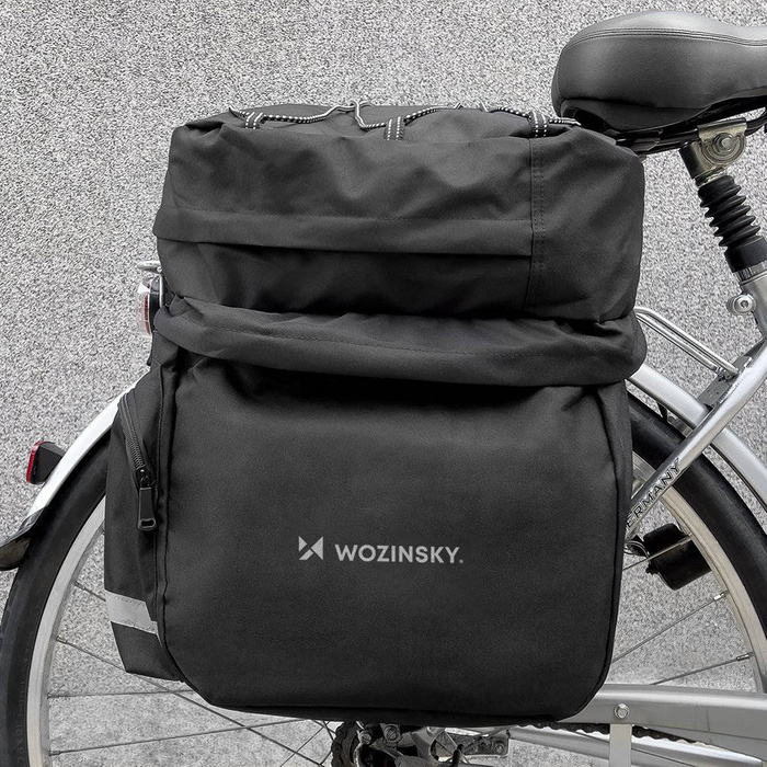Wozinsky geräumige Fahrradtasche 60 l für den Kofferraum (inkl. Regenschutz) schwarz (WBB13BK)