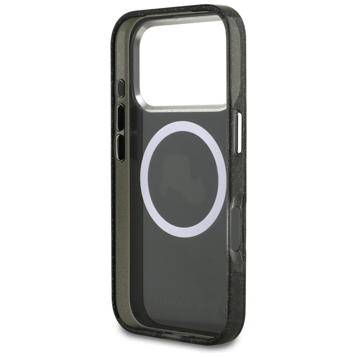 Etui Karl Lagerfeld IML Glitter Karl &   Choupette Heads Logo MagSafe do iPhone 17 Pro czarny