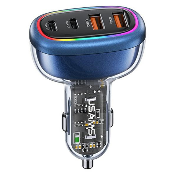 USAMS Charg. sam. 2xUSB-C 2xUSB-A C34 120W Fast Charge modrá/modrá CC169CC01 (US-CC169)