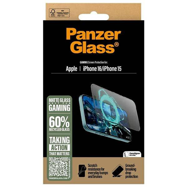 PanzerGlass Gaming Screen Protector iPhone 16 6.1" Ultra-Wide Fit 2857