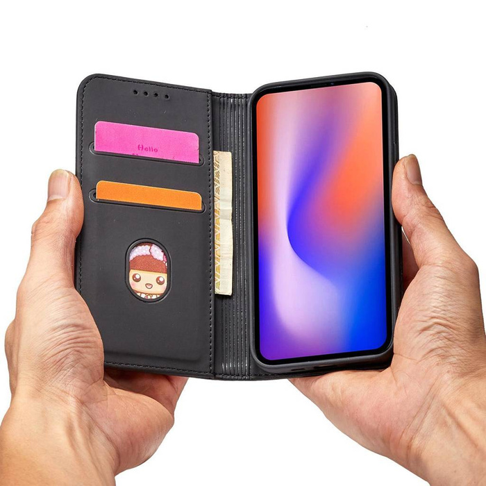 Estuche magnético para tarjetas para iPhone 12 Pro Estuche para tarjetas Monedero Tarjetero Negro