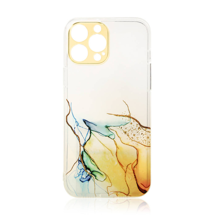 Custodia in marmo per iPhone 13 Pro Max Cover in gel Marmo arancione
