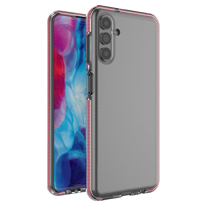 Pružinový Case gelový kryt pouzdro s barevným rámečkem pro Samsung Galaxy A13 5G světle růžový