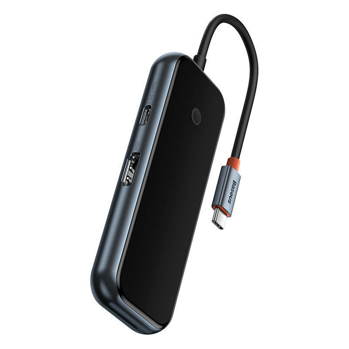 Baseus AcmeJoy 5 az 1-ben Hub, USB-C - 2xUSB 3.0, USB 2.0, USB-C PD, HDMI (sötétszürke)