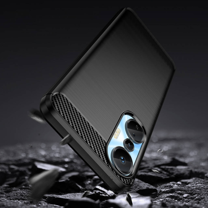 Pouzdro Carbon Case pro flexibilní silikonový karbonový kryt Infinix Hot 20S černý