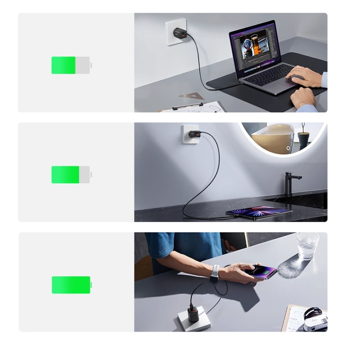 Caricabatterie rapido da muro Joyroom JR-TCF08EU Speed ​​Series 30W PD/QC/AFC/FCP - nero