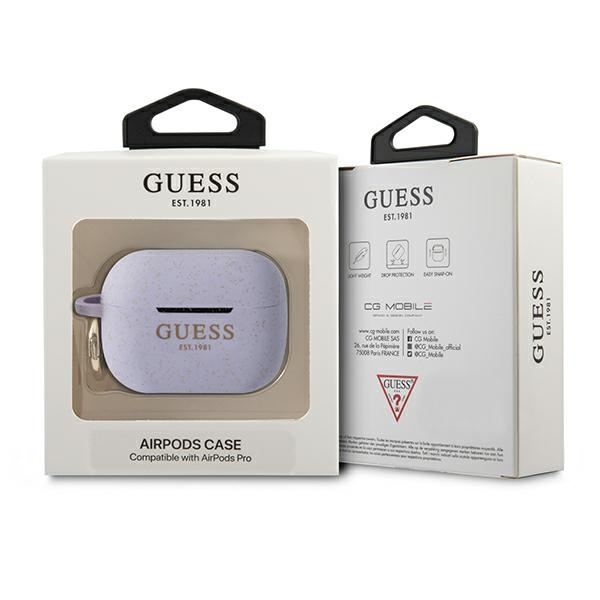 Case GUESS Apple AirPods Pro Silicone Glitter Purple Case