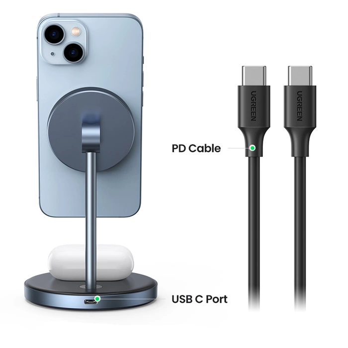 Cargador inalámbrico 2en1 UGREEN 90668