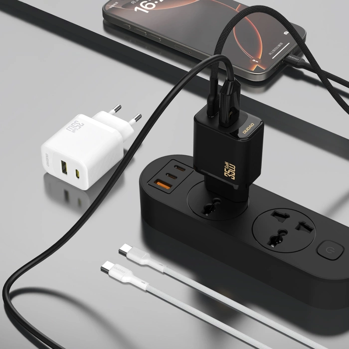 Dudao A27 MaxC 35W GaN Wandladegerät + USB-C Kabel - Weiß
