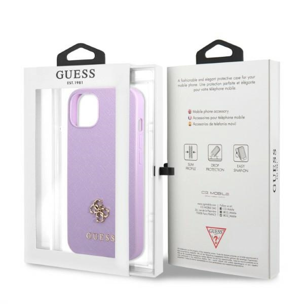 Obal Guess Guhcp13mps4mu iPhone 13 6,1" Purple/purple Hardcase Saffiano 4g Small Metal Logo Case