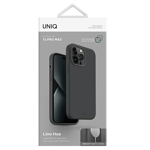 UNIQ case Lino Hue iPhone 14 Pro Max 6.7" Magclick Charging grey/chaRCoal grey
