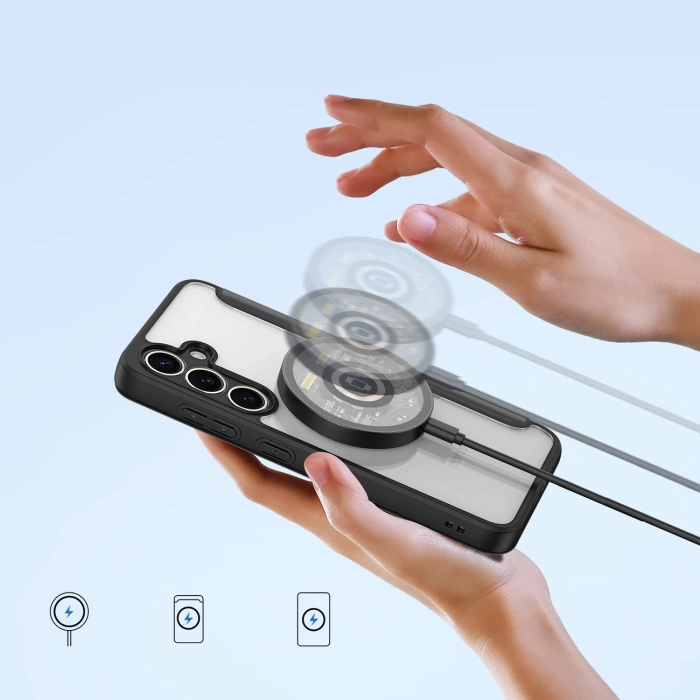 Dux Ducis Skin X Pro Hülle für Samsung Galaxy S25+ mit MagSafe und Portemonnaie – Schwarz