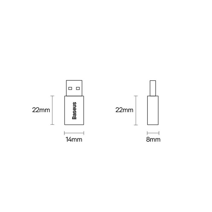 Baseus Series Mini USB 3.1 OTG na USB typu C modrý (ZJJQ000103)