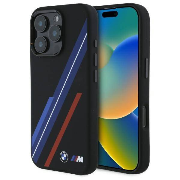 Coque BMW iPhone 16 Pro Max noir/noircase Silicone Random Lines MagSafe