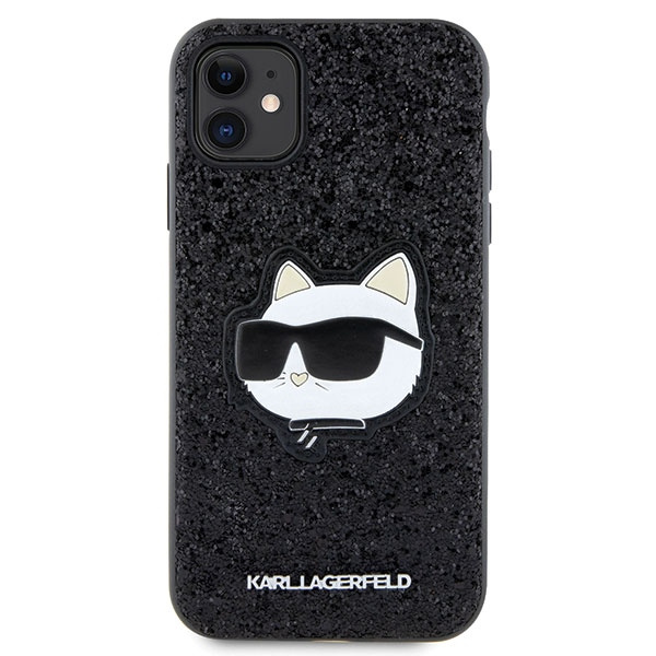 Karl Lagerfeld KLHCN61G2CPK iPhone 11 / Xr 6.1" schwarz/schwarz hartcase Glitter Choupette Patch