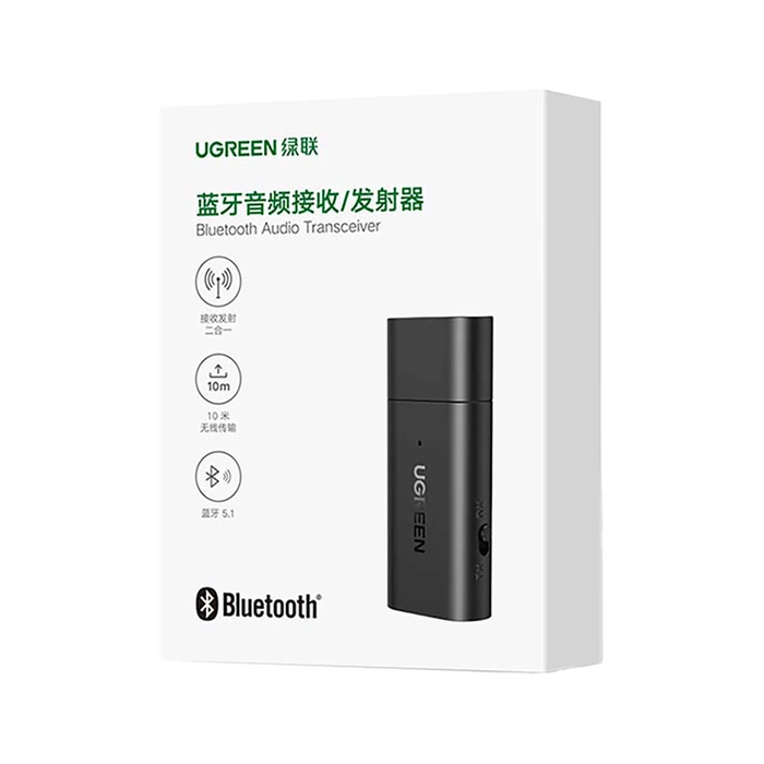 Trasmettitore Ugreen trasmettitore / ricevitore Adattatore audio wireless Bluetooth 5.0 Mini jack da 3,5 mm nero (CM523 60300)