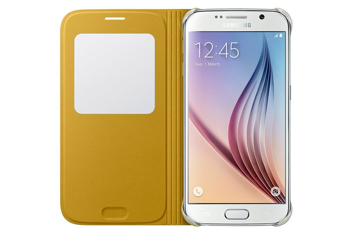 Case SAMSUNG Galaxy S6 S-VIEW Cover Yellow Genuine New