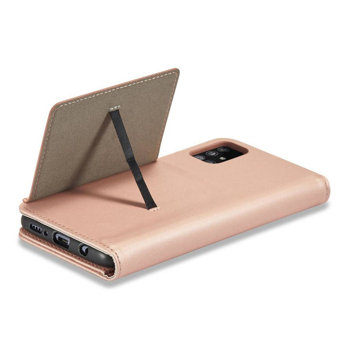 Estuche con tarjeta magnética para Samsung Galaxy A12 5G Estuche con tarjetero rosa