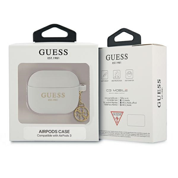 Hülle GUESS Apple AirPods 3 Abdeckung Silikon Charme 4G Sammlung grau Case