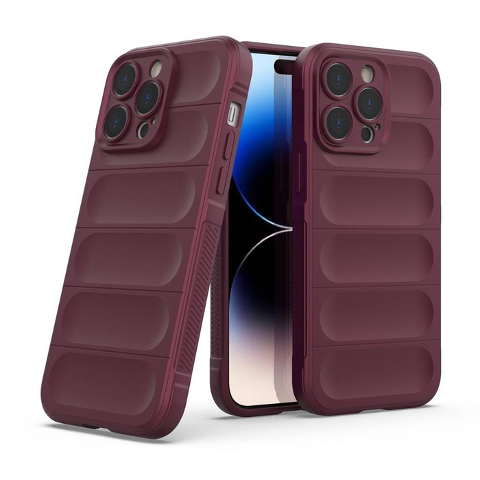 Custodia Magic Shield Case per iPhone 14 Pro Max custodia corazzata elastica in bordeaux