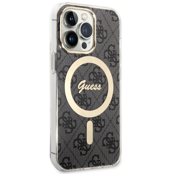 Funda Guess GUHMP13LH4STK iPhone 13 Pro / 13 6.1" negro/negro durocase 4G MagSafe Case