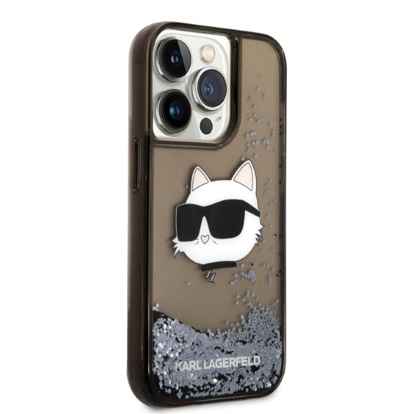 Karl Lagerfeld KLHCP14LLNCHCK iPhone 14 Pro 6,1" black/black hardcase Glitter Choupette Head